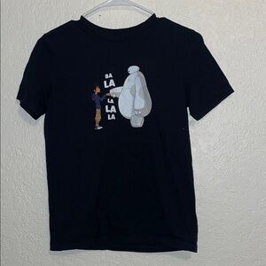 Disney Black and White Short Sleeve Tee with Cartoon Characters